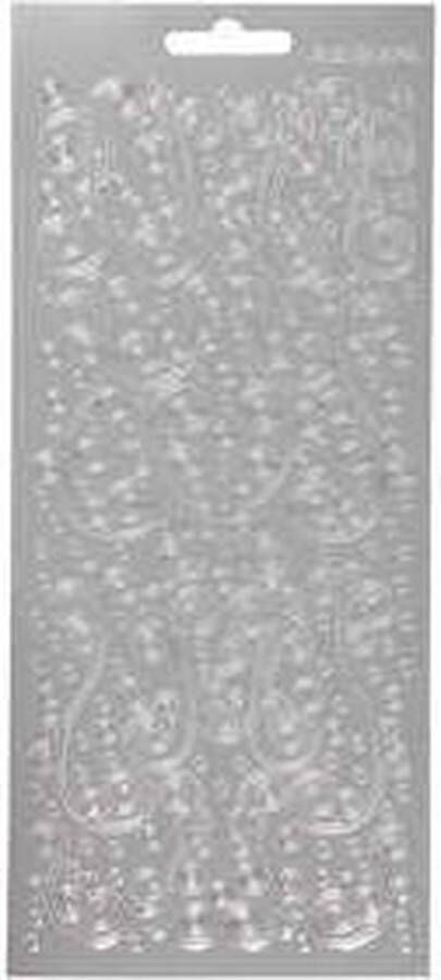 PacklinQ Stickers swirl 10x23 cm zilver 1 vel