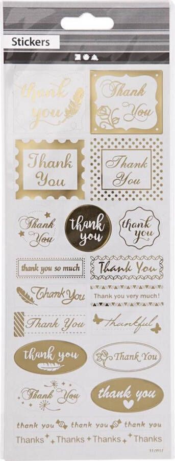 PacklinQ Stickers thank you 10x24 cm goud 1 vel