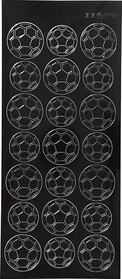 PacklinQ Stickers. zwart. footballs. 10x23 cm. 1 vel