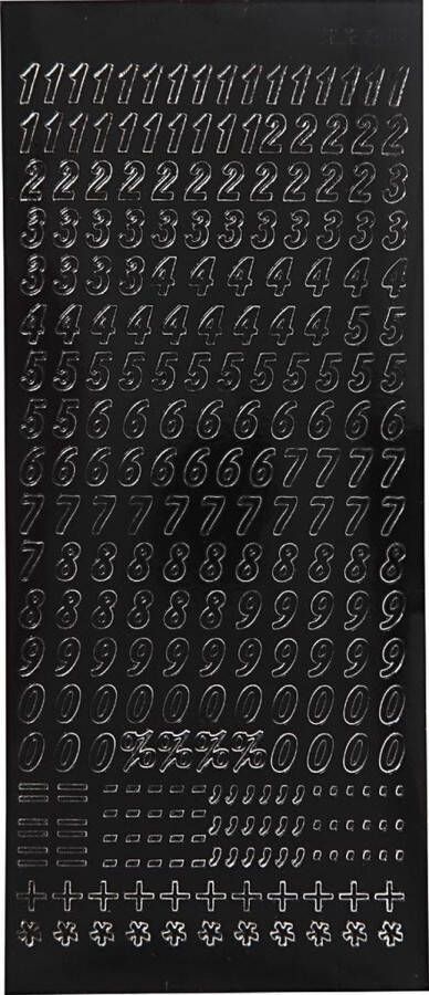 PacklinQ Stickers. zwart. kleine cijfers. 10x23 cm. 1 vel