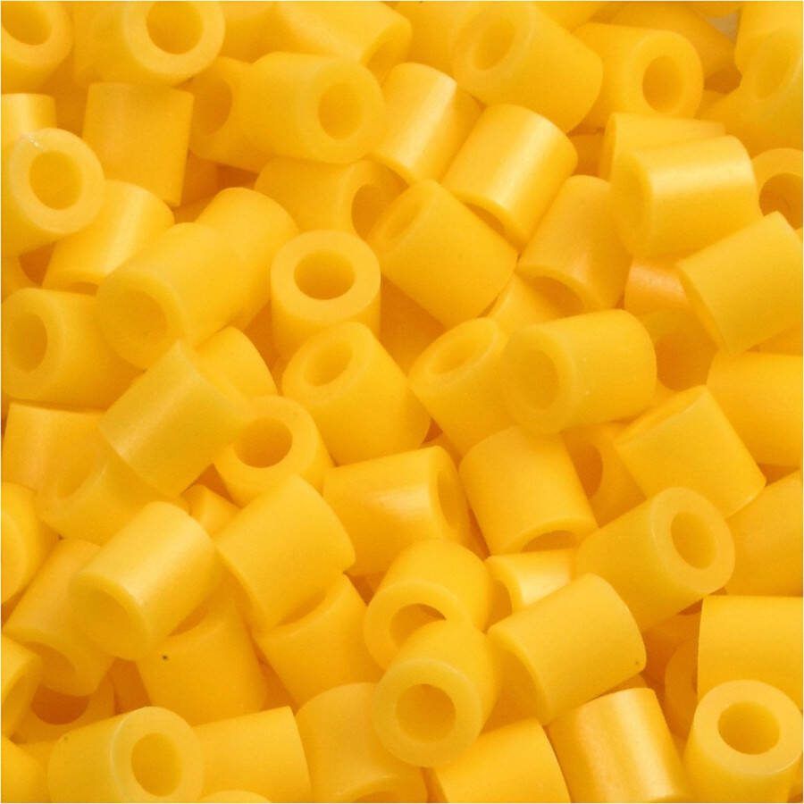 PacklinQ Strijkkralen afm 5x5 mm gatgrootte 2 5 mm medium geel (32227) 6000 stuk 1 doos