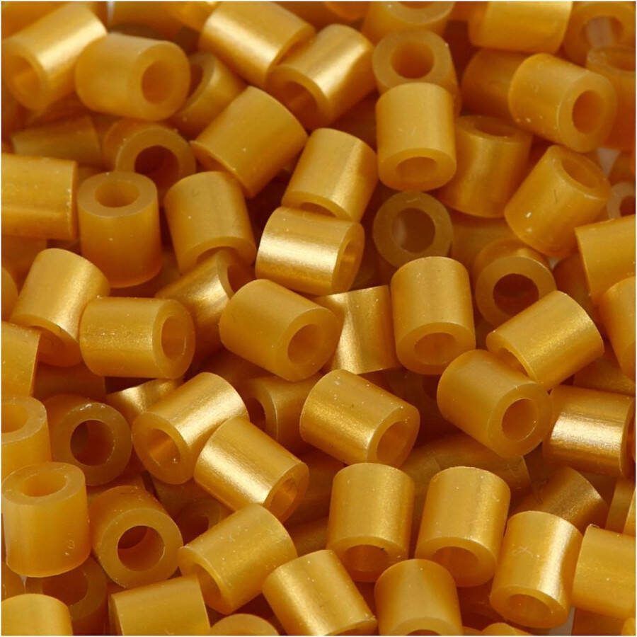 PacklinQ Strijkkralen. goud (32263). afm 5x5 mm. gatgrootte 2.5 mm. medium. 1100 stuk 1 doos