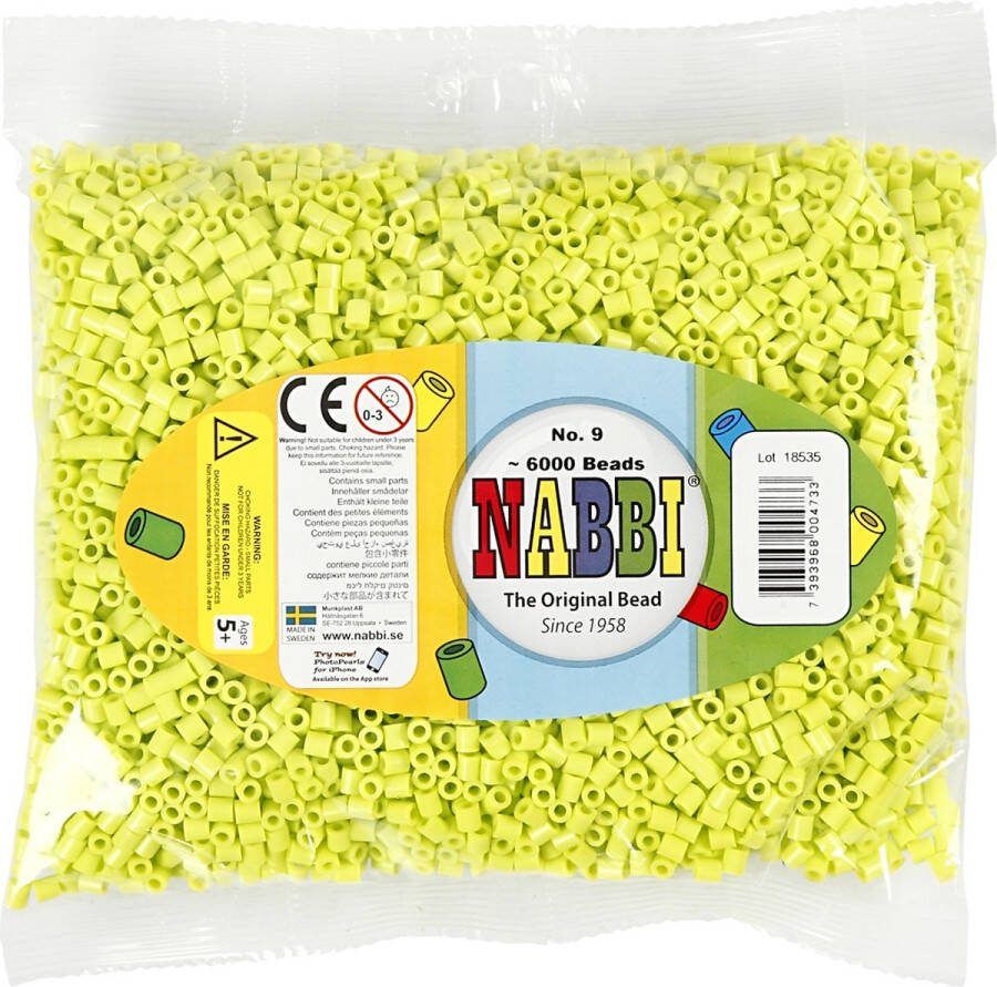 PacklinQ Strijkkralen. lime green (32241). afm 5x5 mm. gatgrootte 2.5 mm. medium. 6000 stuk 1 doos
