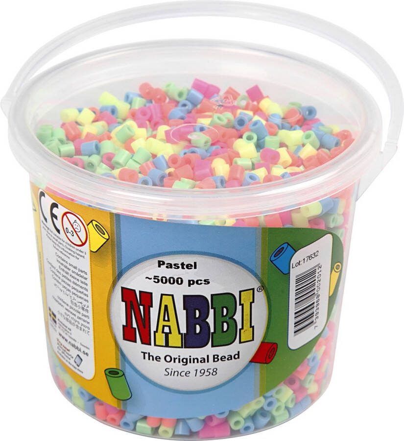 PacklinQ Strijkkralen afm 5x5 mm gatgrootte 2 5 mm medium pastelkleuren 5000 div 1 emmer