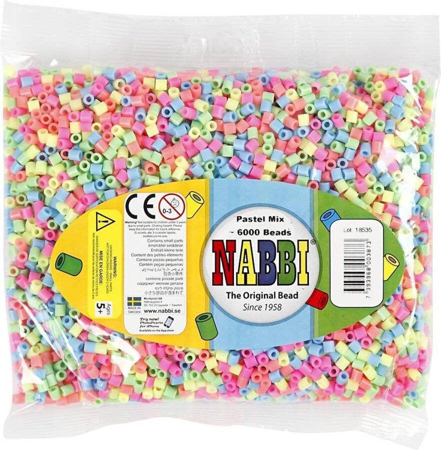 PacklinQ Strijkkralen afm 5x5 mm gatgrootte 2 5 mm medium pastelkleuren 6000 div 1 doos
