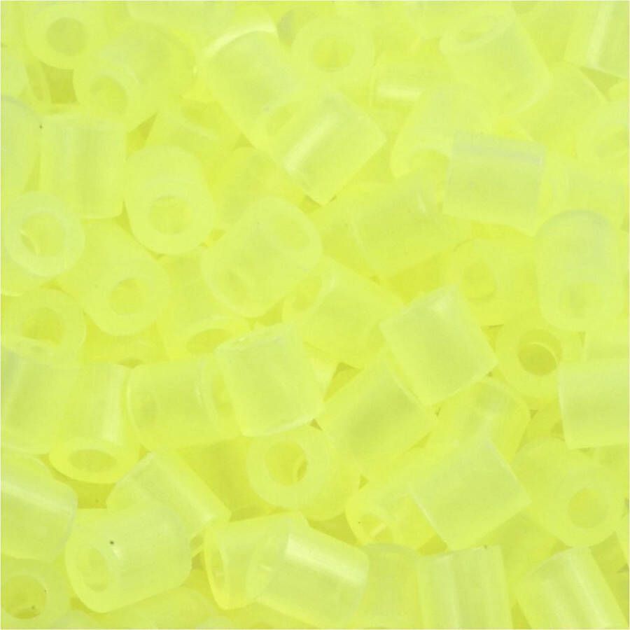 PacklinQ Strijkkralen. neon geel (32223). afm 5x5 mm. gatgrootte 2.5 mm. medium. 1100 stuk 1 doos