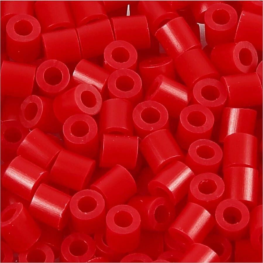 PacklinQ Strijkkralen. rood (32231). afm 5x5 mm. gatgrootte 2.5 mm. medium. 1100 stuk 1 doos