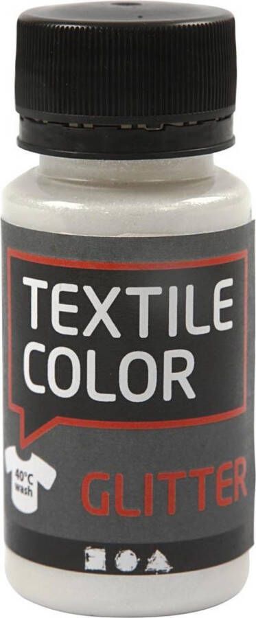 PacklinQ Textile Color. transparant. glitter. 50 ml 1 fles