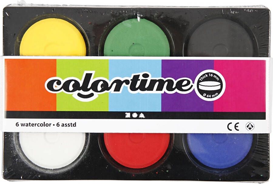 PacklinQ Waterverf H: 16 mm d 44 mm primair kleuren 1doos 1 doos
