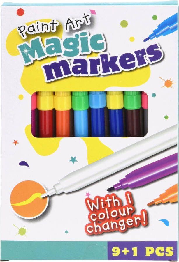 Paint Magic Markers Viltstiften 9 stuks +1 kleur verander stift