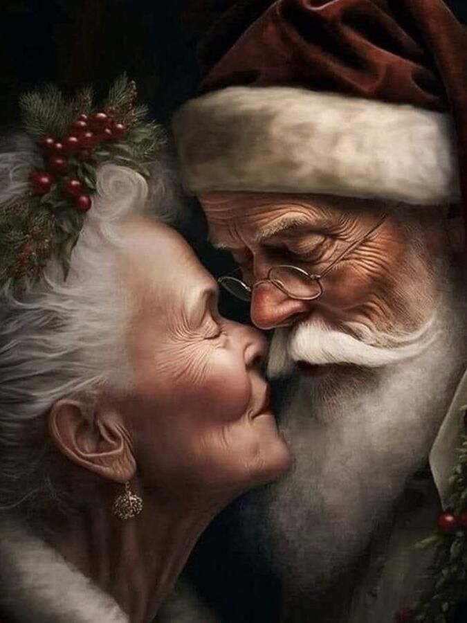 Paintd Diamond Painting Volwassenen Kinderen Kerst Liefde Kerstman en Vrouw Koppel 40x50 Vierkante steentje