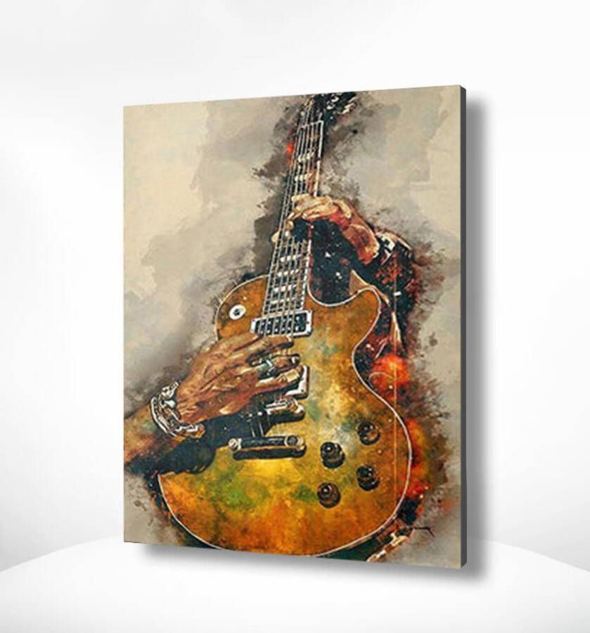 Painting Expert Schilderen op nummer Volwassenen Schilderen op nummer Kinderen Gitaar 40x50cm Exclusief Lijst (24 kleurtjes)