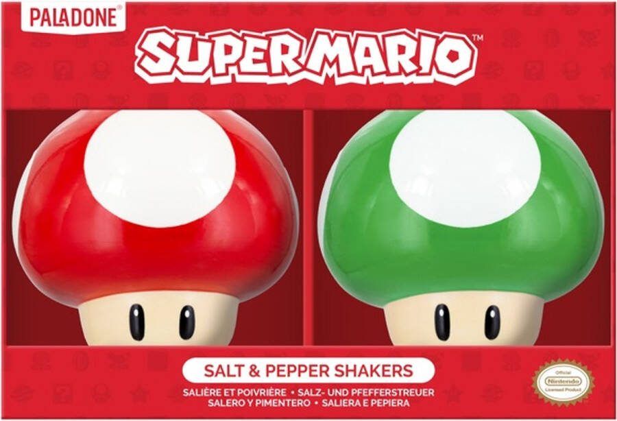 Paladone Nintendo Super Mario Paddenstoel keramisch peper- en zoutstel