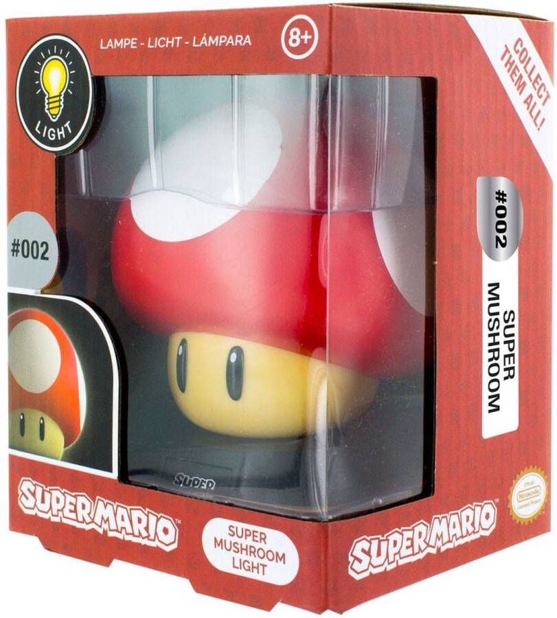 Paladone Super Mario Mini Super Muhsroom Lamp 11 Cm Rood