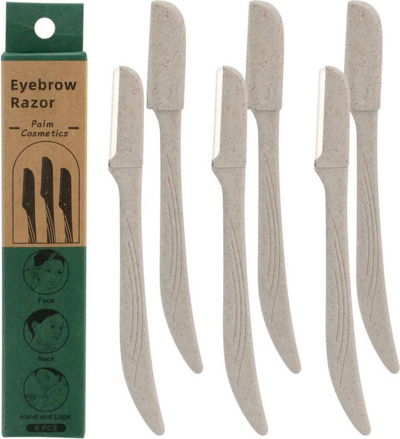 Palm Cosmetics Dermaplaning (6 stuks) Wenkbrauw Scheermesje Scheermes Gezicht Scheermesjes Vrouw Wenkbrauw Mesje Eyebrow Razor Wenkbrauwmesje