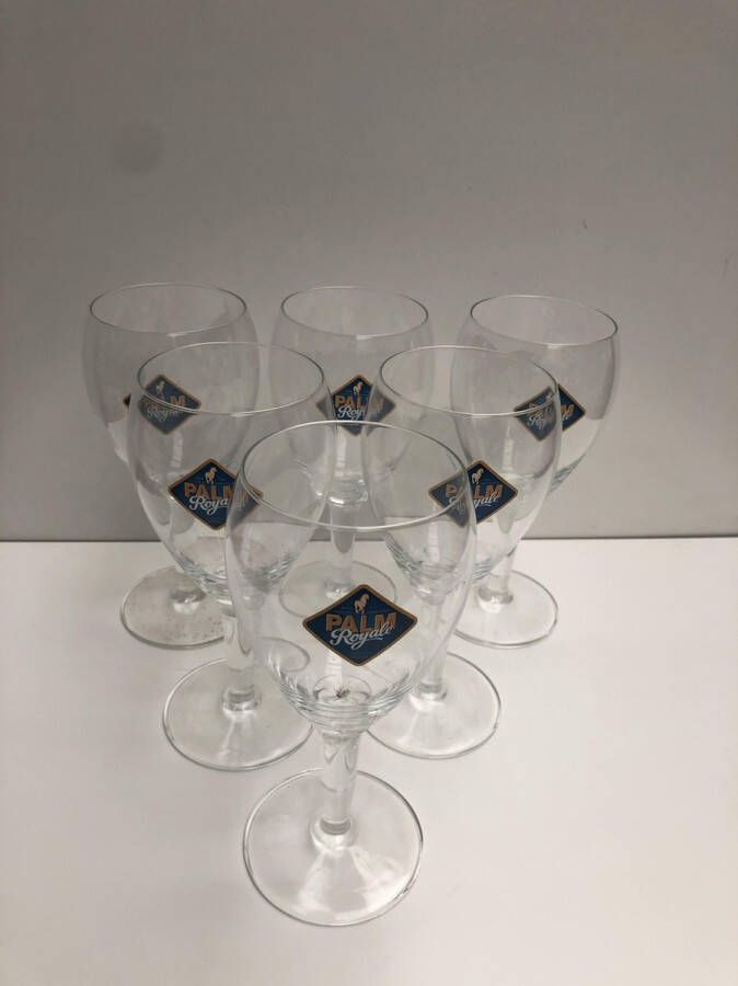 Palm Royale bierglas op voet set 6x33cl bierglazen bier glas glazen