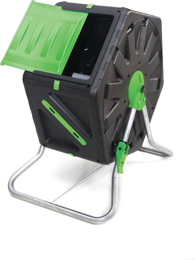 PALMAT Professionele Compostmolen – Composter Molen – Tuin en Huisafval 70 Liter – Groen Geel