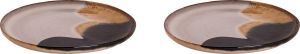 Palmer Bord Aquarel 22 cm Beige Blauw Stoneware 2 stuk(s)