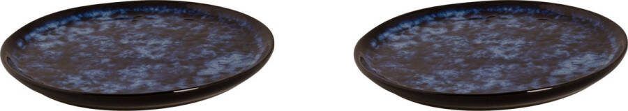 Palmer Bord Bama Blue 15 cm Blauw Stoneware 2 stuks