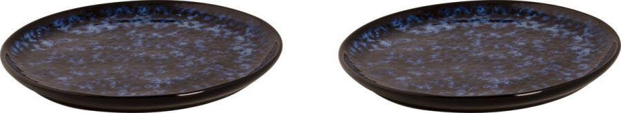 Palmer Bord Bama Blue 21 cm Blauw Stoneware 2 stuks