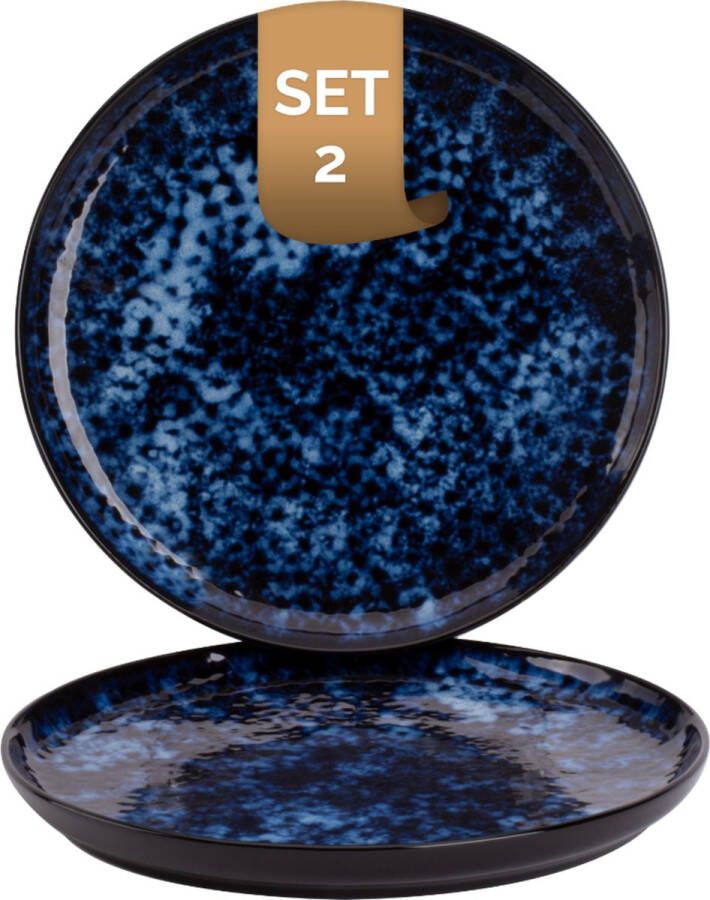 Palmer Bord Bama Blue 27 cm Blauw Stoneware 2 stuk(s)