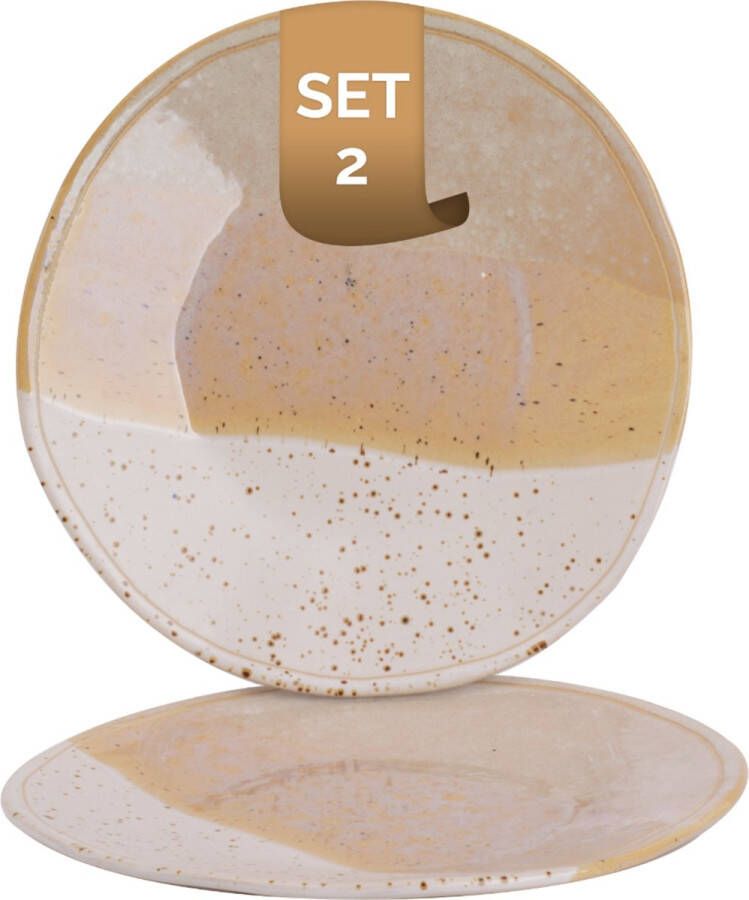 Palmer Bord Beach 28 cm Beige Stoneware 2 stuk(s)