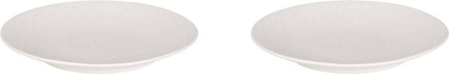 Palmer Bord coupe Cubical 16 cm Wit Stoneware 2 stuks