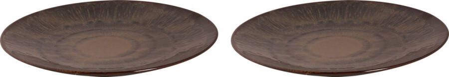 Palmer Bord coupe Victory 27 cm Bruin Stoneware 2 stuks