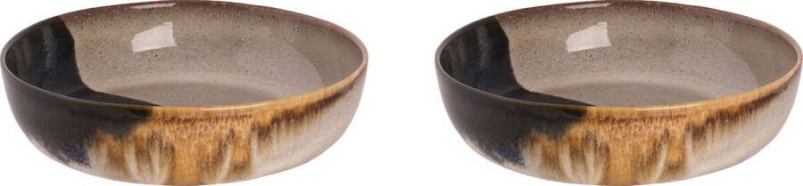 Palmer Bord diep Aquarel 22 cm Blauw Beige Stoneware 2 stuk(s)
