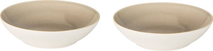 Palmer Bord diep Aurora 21 cm Grijs Offwhite Stoneware 2 stuk(s)