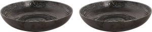 Palmer Bord diep coupe Metallic 26 cm Zilver Stoneware 2 stuk(s)
