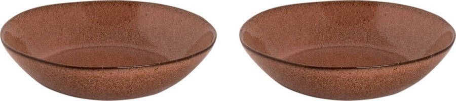 Palmer Bord diep Rustique 21 cm Roze Stoneware 2 stuk(s)