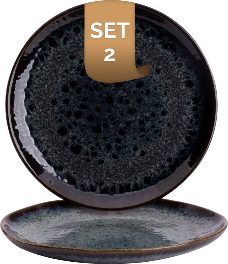 Palmer Bord Eccentric 22 cm Blauw Stoneware 2 stuk(s)