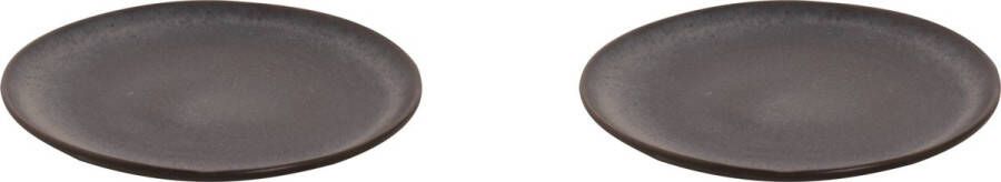 Palmer Bord Houston 22 cm Grijs Zwart Stoneware 2 stuks