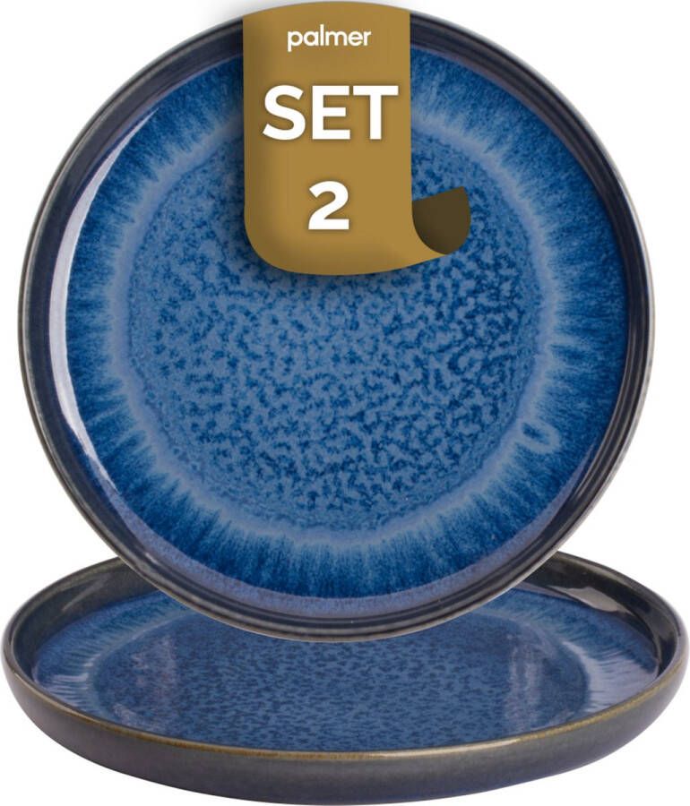 Palmer Bord Jory 22 cm Blauw Stoneware 2 stuk(s)