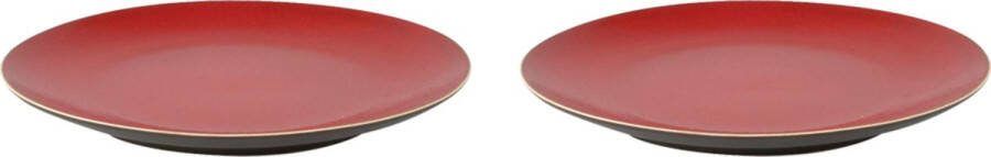 Palmer Bord Lava 21.5 cm Bruin Rood Stoneware 2 stuks