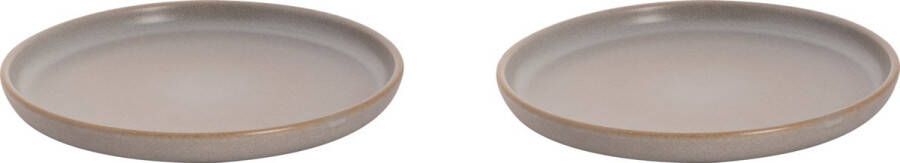 Palmer Bord Sandy Loam 22 cm Grijs Stoneware 2 stuks