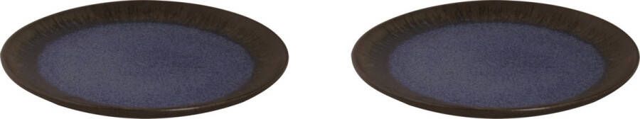 Palmer Bord Tama 28.5 cm Blauw Zwart Stoneware 2 stuks