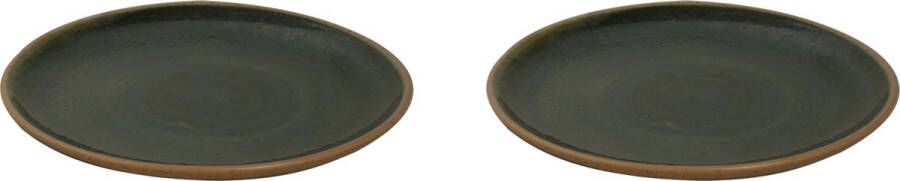 Palmer Bord Wisteria 22 cm Groen Stoneware 2 stuk(s)