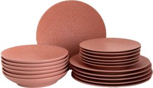 Palmer Bordenset Cubical Stoneware 6-persoons 18-delig Roze