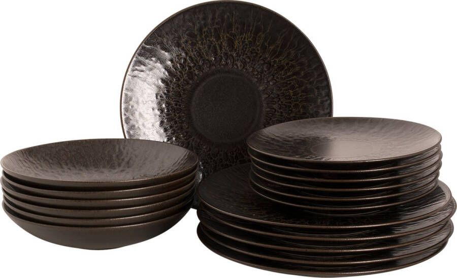 Palmer Bordenset Ruston Stoneware 6-persoons 18-delig Bruin