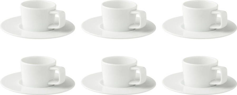 Palmer Espressokop en schotel White Delight 7 cl 13 cm Wit Porselein 6 stuk(s)