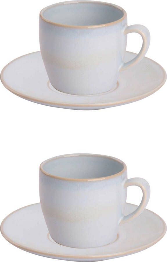 Palmer Koffiekop en schotel Barolo 21 cl 8 cm Lichtblauw Stoneware 2 stuk(s)