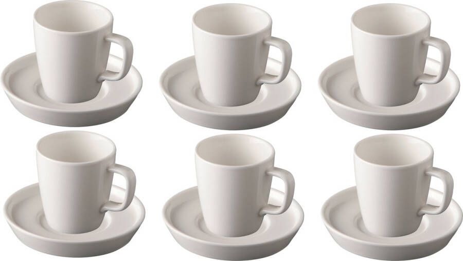 Palmer Koffiekop en schotel Da Vinci 16 cl 11 cm Offwhite Porselein 6 stuk(s)