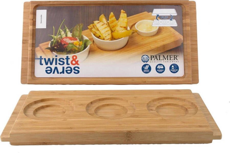 Palmer Plateau C Twist & Serve 33 5 x 16 x 2 5 cm Bamboe