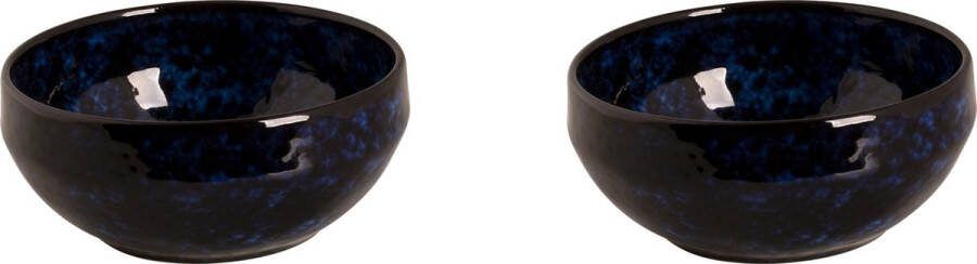 Palmer Schaal Bama Blue 15 cm 65 cl Blauw Stoneware 2 stuks