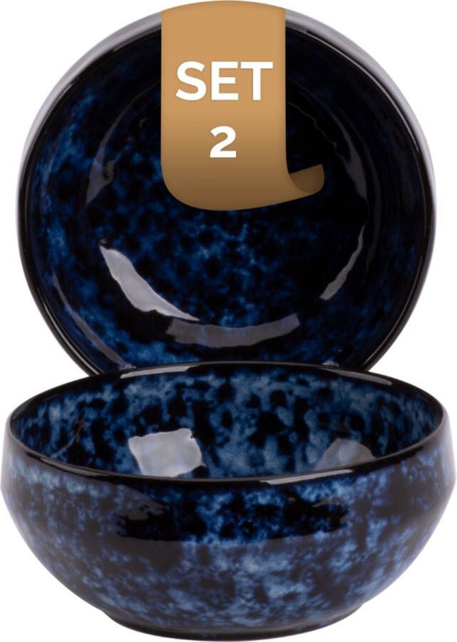 Palmer Schaal Bama Blue 15 cm 65 cl Blauw Stoneware 2 stuk(s)