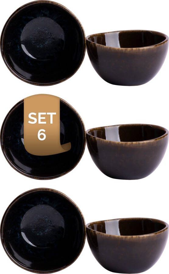 Palmer Schaal Eccentric 7.5 cm 10 cl Blauw Stoneware 6 stuks