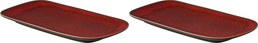 Palmer Schaal Lava 29.5 x 14.5 cm 1.5 l Bruin Rood Stoneware 2 stuk(s)