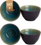 Palmer Schaal Lotus 15 cm 1 l Turquoise Stoneware 4 stuk(s) - Thumbnail 1